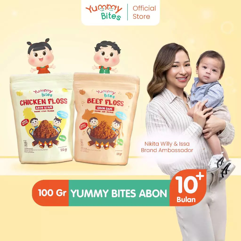 

ARJUNA Yummy Bites Abon Mpasi & Anak 100 GR [Abon Ayam, Abon Sapi] - BB Booster - NO MSG KT3