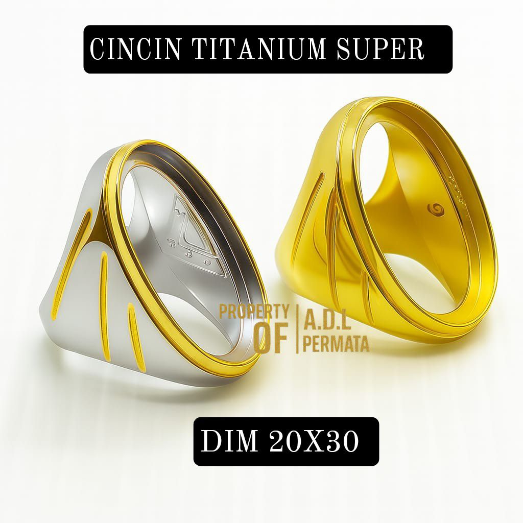 CINCIN EMBAN RING TITANIUM SUPER DIM 20X30 JUMBO