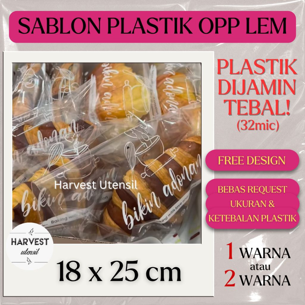 

Sablon Plastik OPP Lem 18x25 Roti Kue Toast Cookies Makanan Aksesoris Fashion Tebal