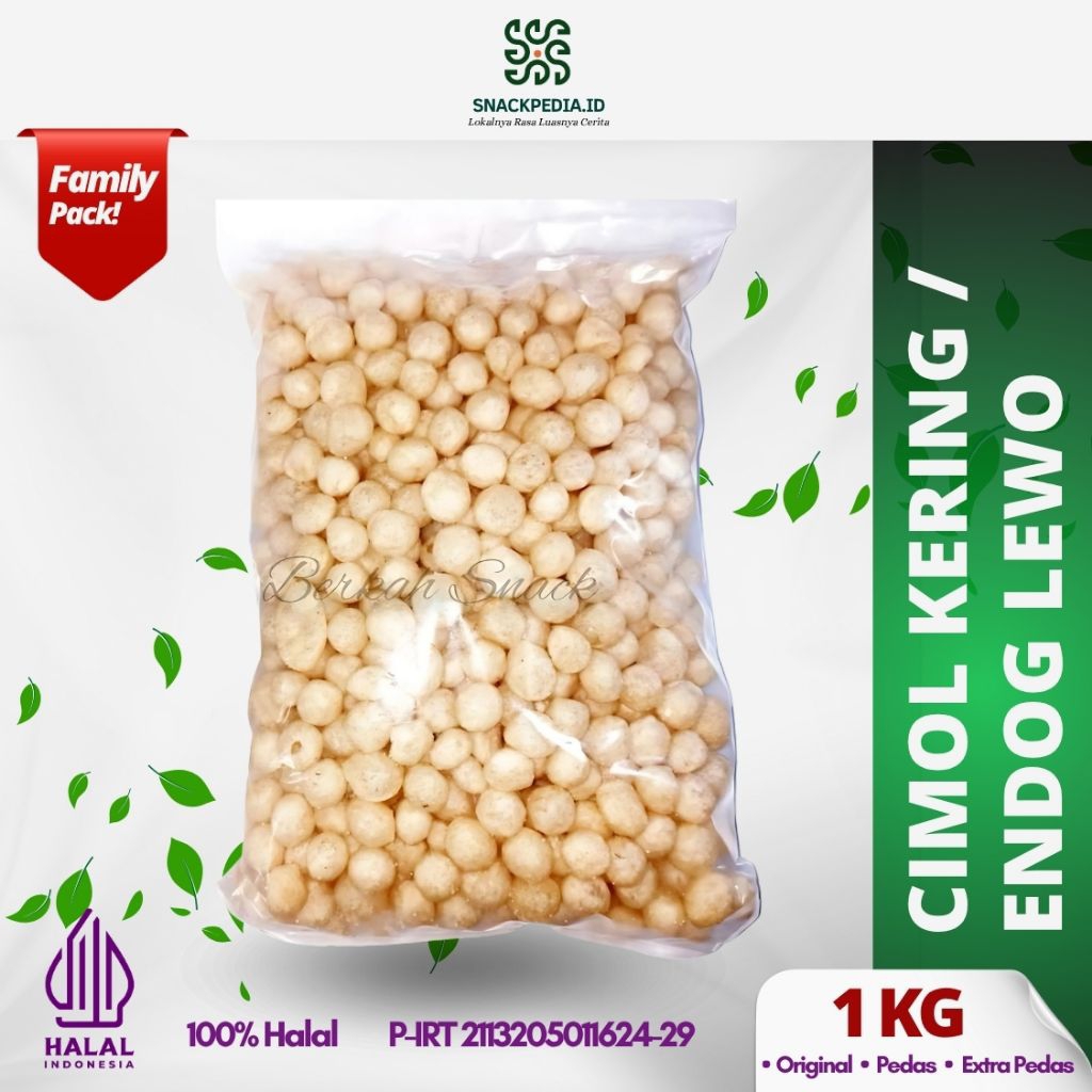 

Cimol Kering 1kg Daun Jeruk | Snack Viral & Halal | Cimol Kering 1 kg Original / Pedas / Extra Pedas – Endog Lewo