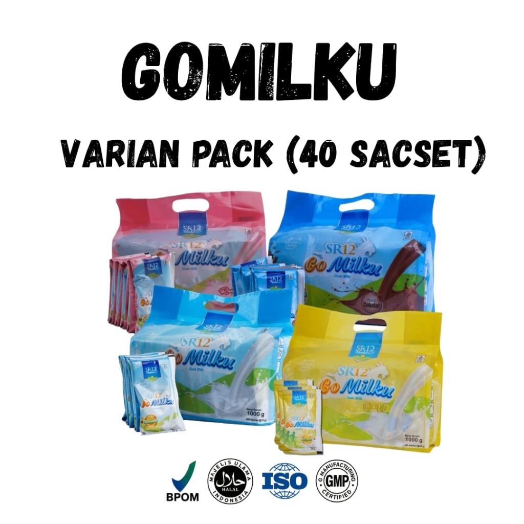 

(NEW PROMO) GOMILKU SR12 1000 GRAM ISI 40 SACHET | SUSU KAMBING ETAWA TIDAK BAU PERENGUS BY SR12.KID