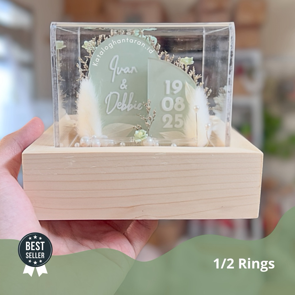 kotak ring box tempat perhiasan cincin couple wedding engagement S 01