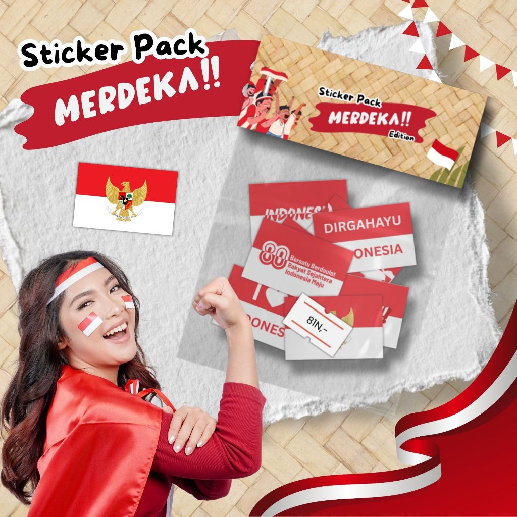 

READY STOCK 100pcs Sticker Pipi Kemerdekaan Indonesia Stiker SN956