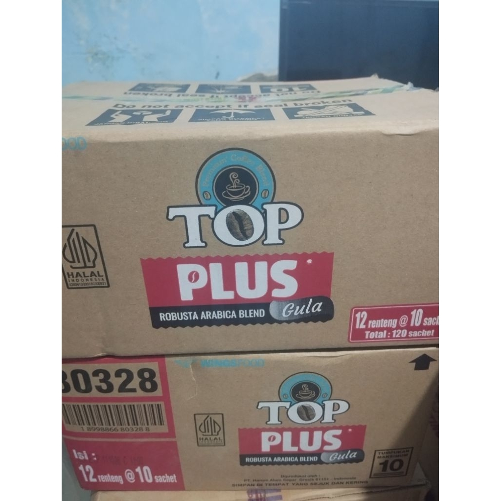 

Kopi top plus gula 1 dus isi 120pcs