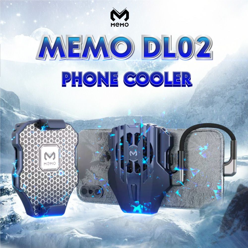 Memo DL02 LED Mobile Phone Cooler Gaming Kipas Pendingin HP Fancooler Cooling Fan LED