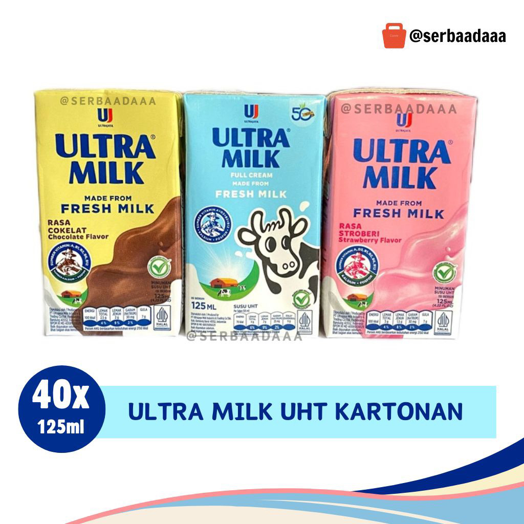 

Susu Ultra Milk 125ml 1 Karton Isi 40 Pcs | Strawberry Cokelat