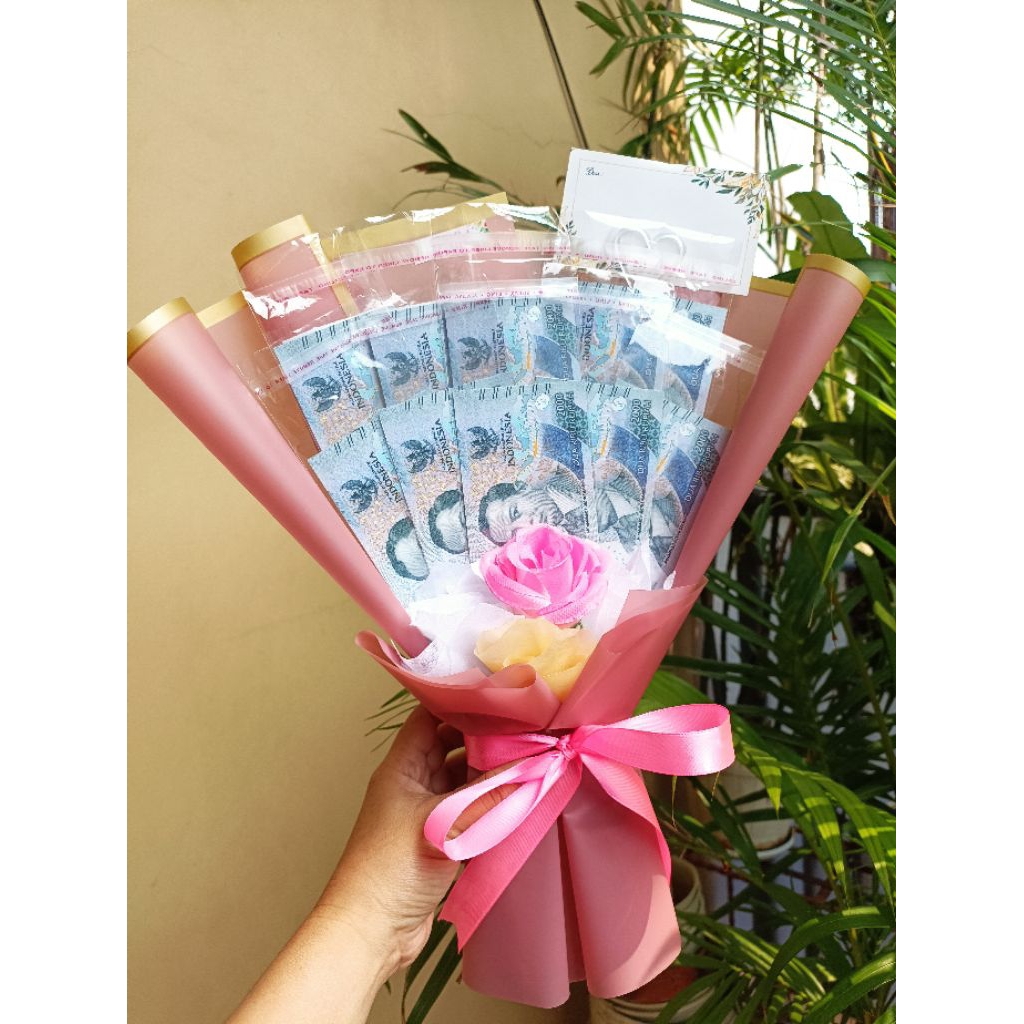 Bucket Bucket Bouquet Uang Kosongan 10 Slot Bunga Simple