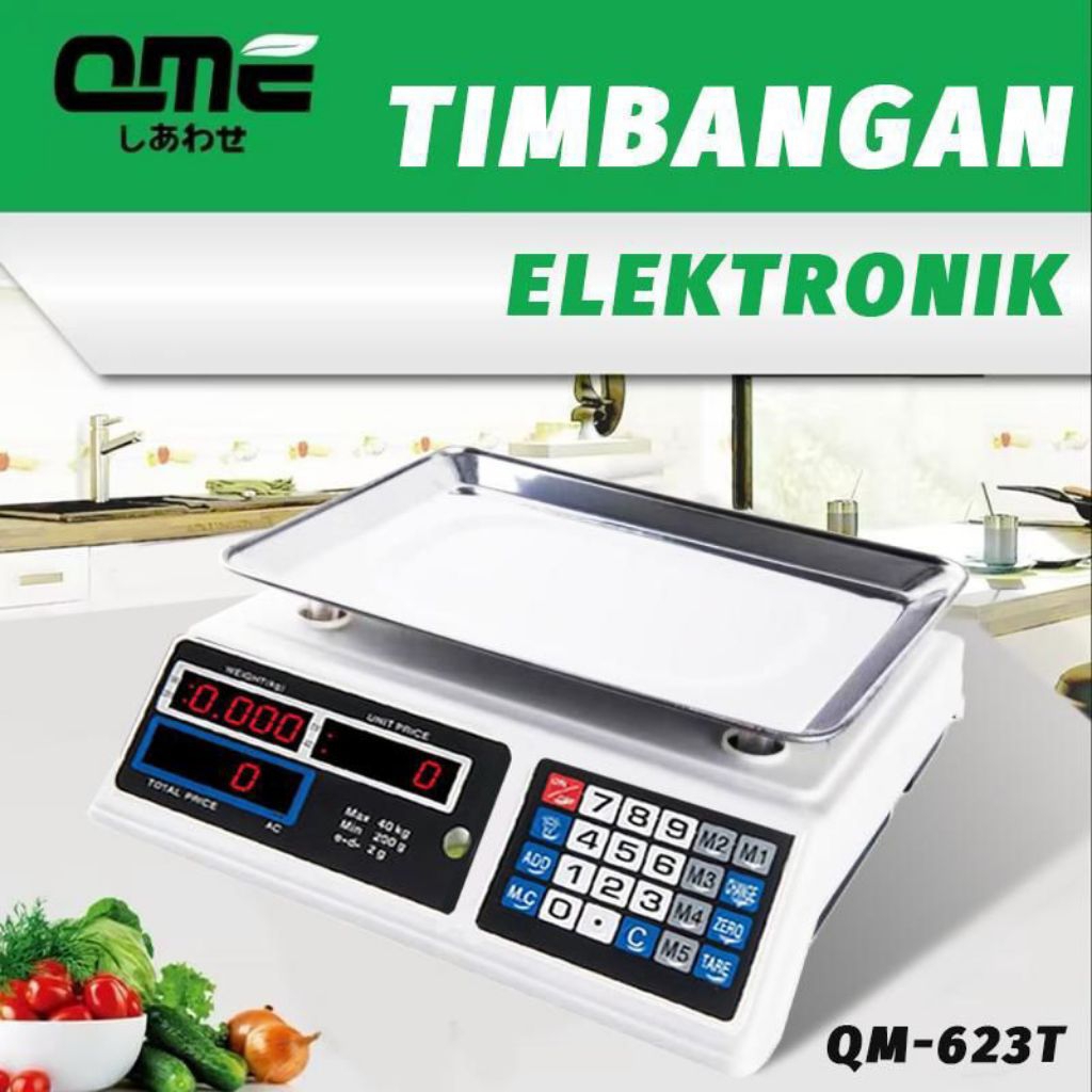 QME TIMBANGAN DIGITAL 40KG DOUBLE DISPLAY/TIMBANGAN SERBAGUNA BUAH SAYUR DAGING ELETRIK SCALE