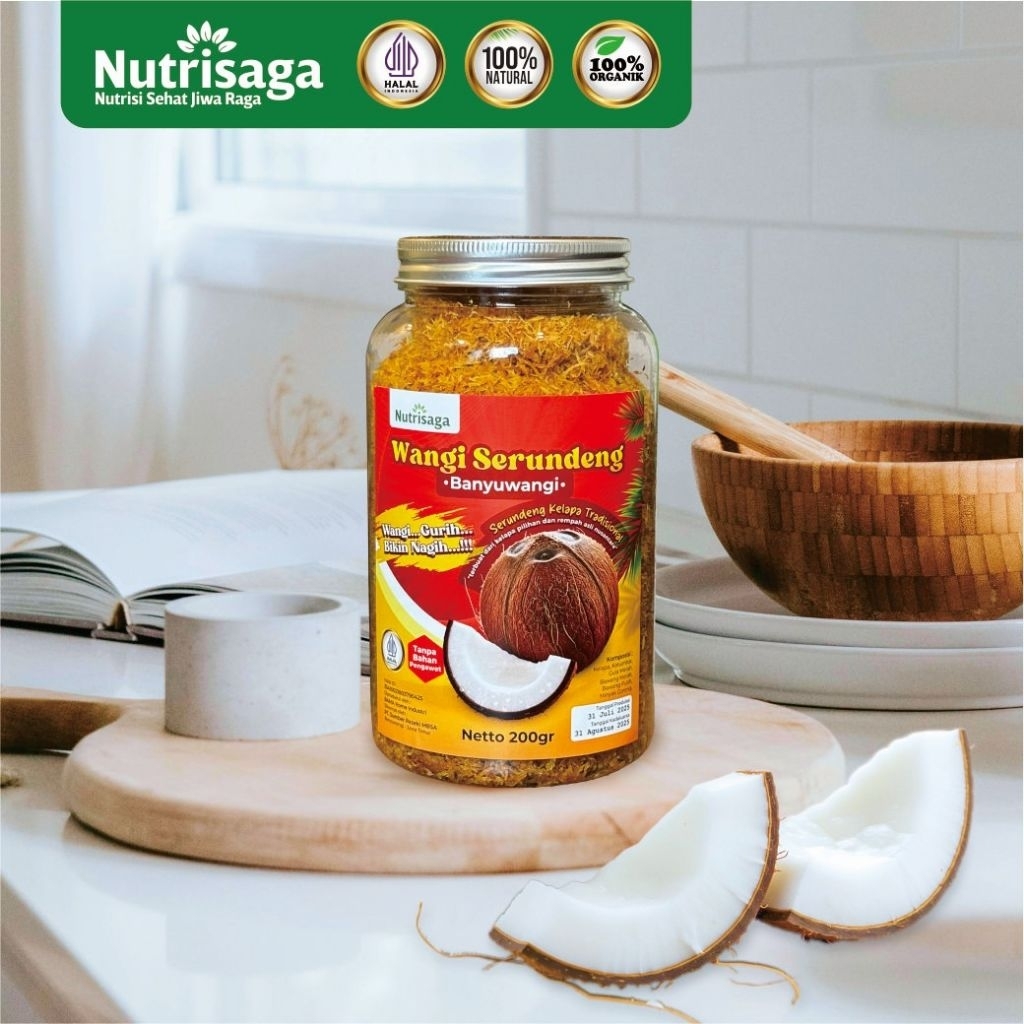 

Nutrisaga Serundeng Manis Gurih 200gr / Serundeng Manis Gurih Renyah / Serundeng Kelapa Premium