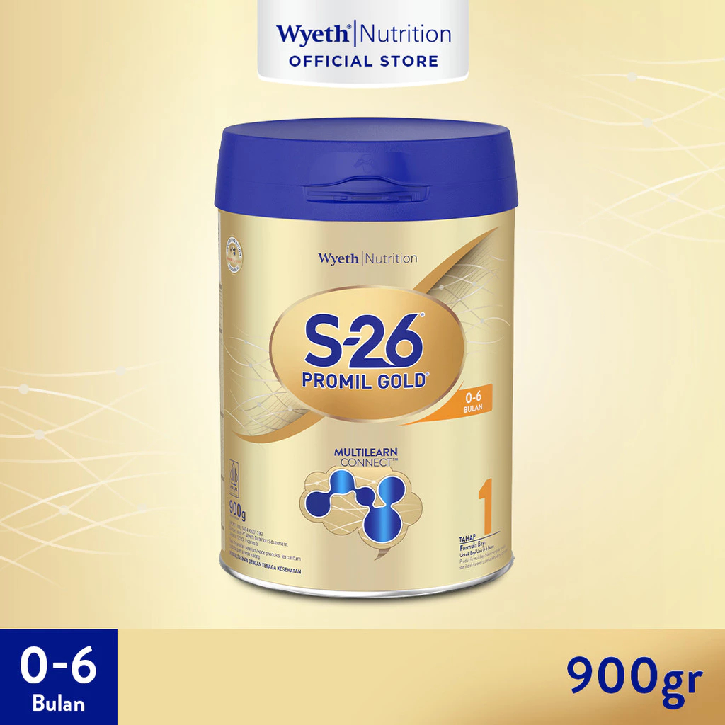 

S-26 Promil GOLD Tahap 1 Susu Formula Usia 0-6 Bulan kemasan Kaleng 900 gr