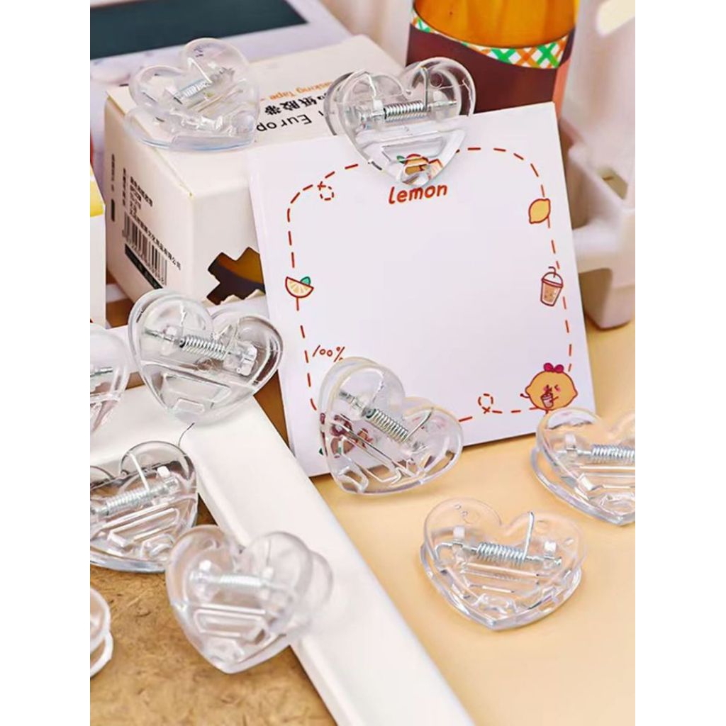 

Transparant Paper Clip Plastik Bening / Klip kertas bening bentuk love cute heart transparant paper clip / penjepit kertas