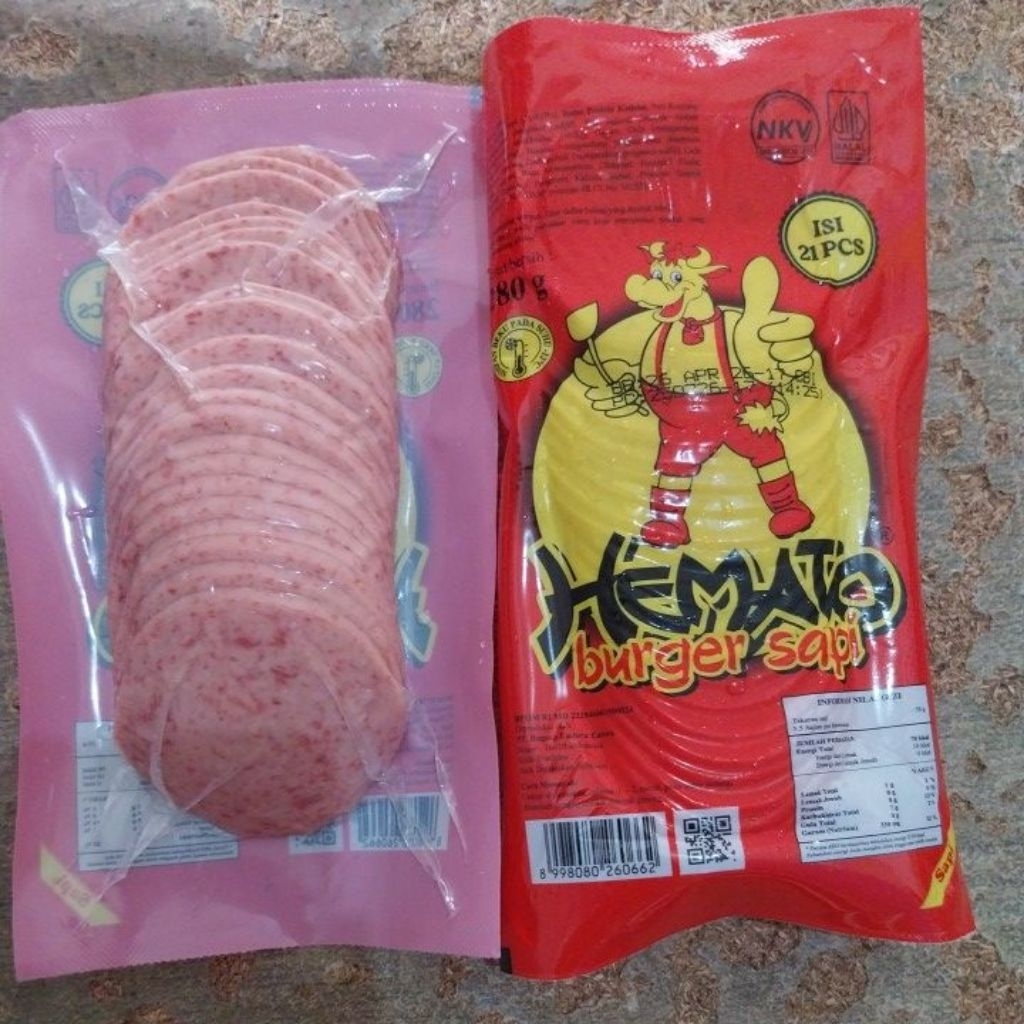 

burger sapi hemato isi 21 berat 280g
