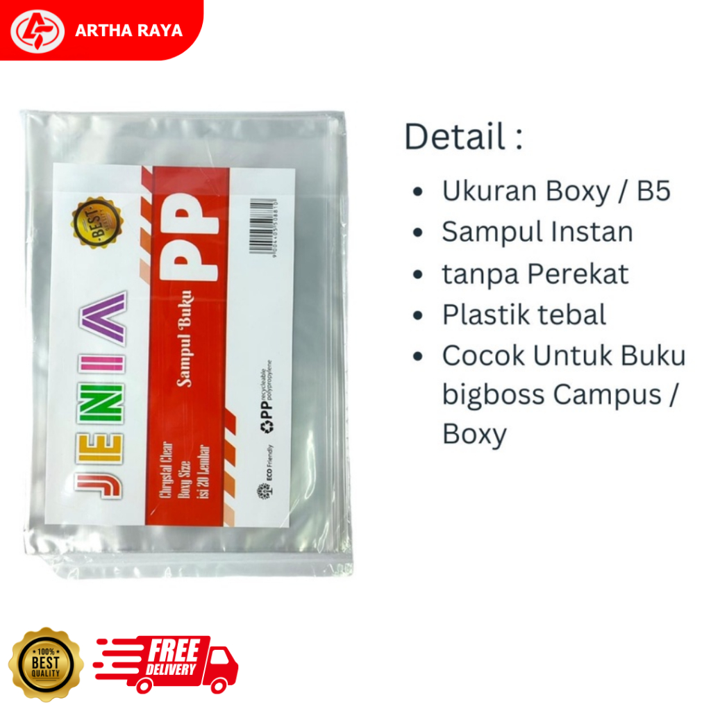 

Sampul Plastik Bening JENIA Ukuran Boxy / Bigboss 1 Pack [20 PCS]