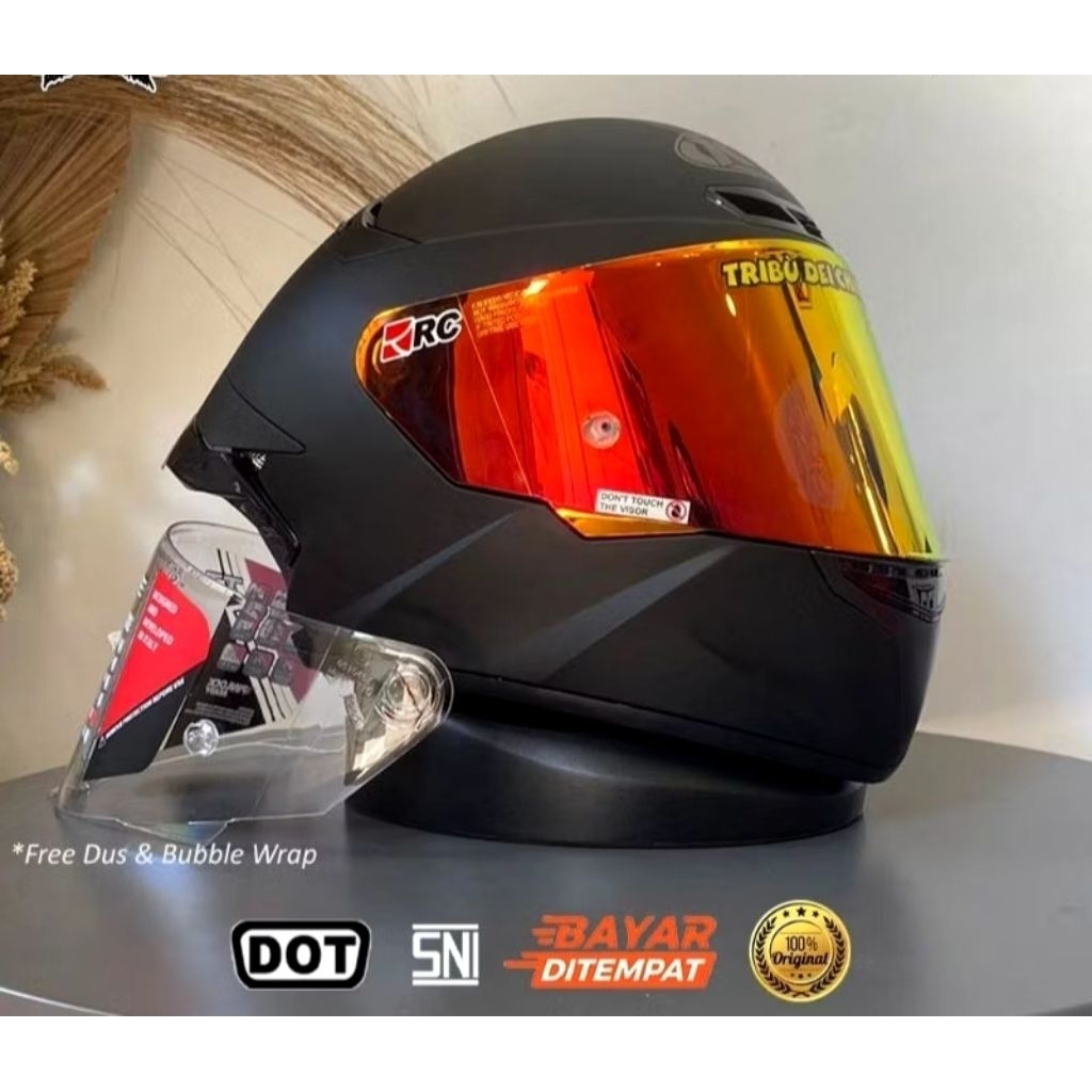 Helm KYT TT Course Black Doff Paket Ganteng