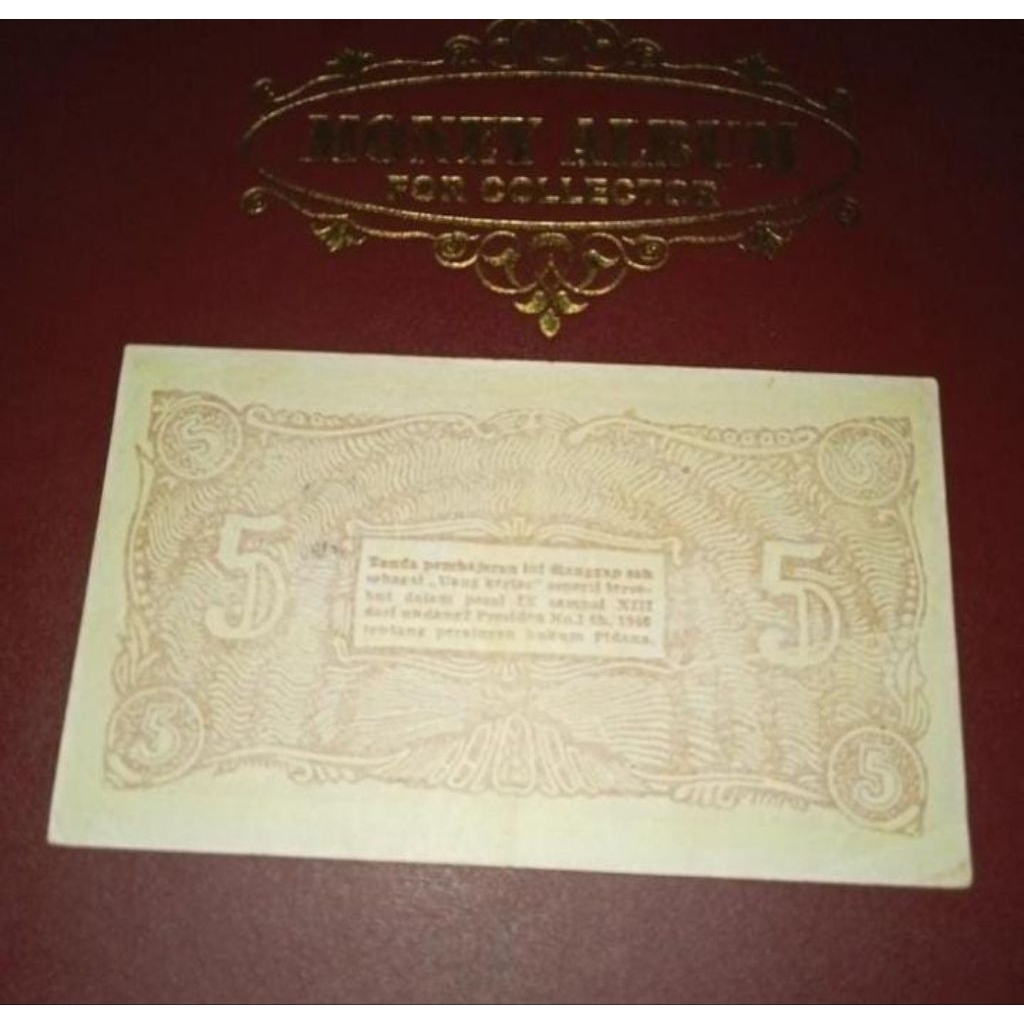 UANG 5 RUPIAH ORIDA BUKIT TINGGI SUMATRA TAHUN 1948