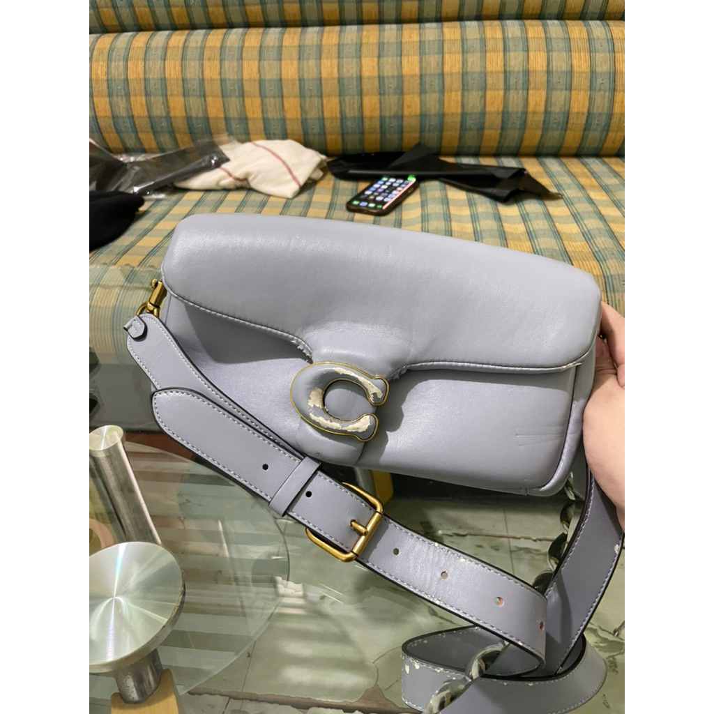 PRELOVED CO*ACH TABBY PILLOW SLING BAG BLUE