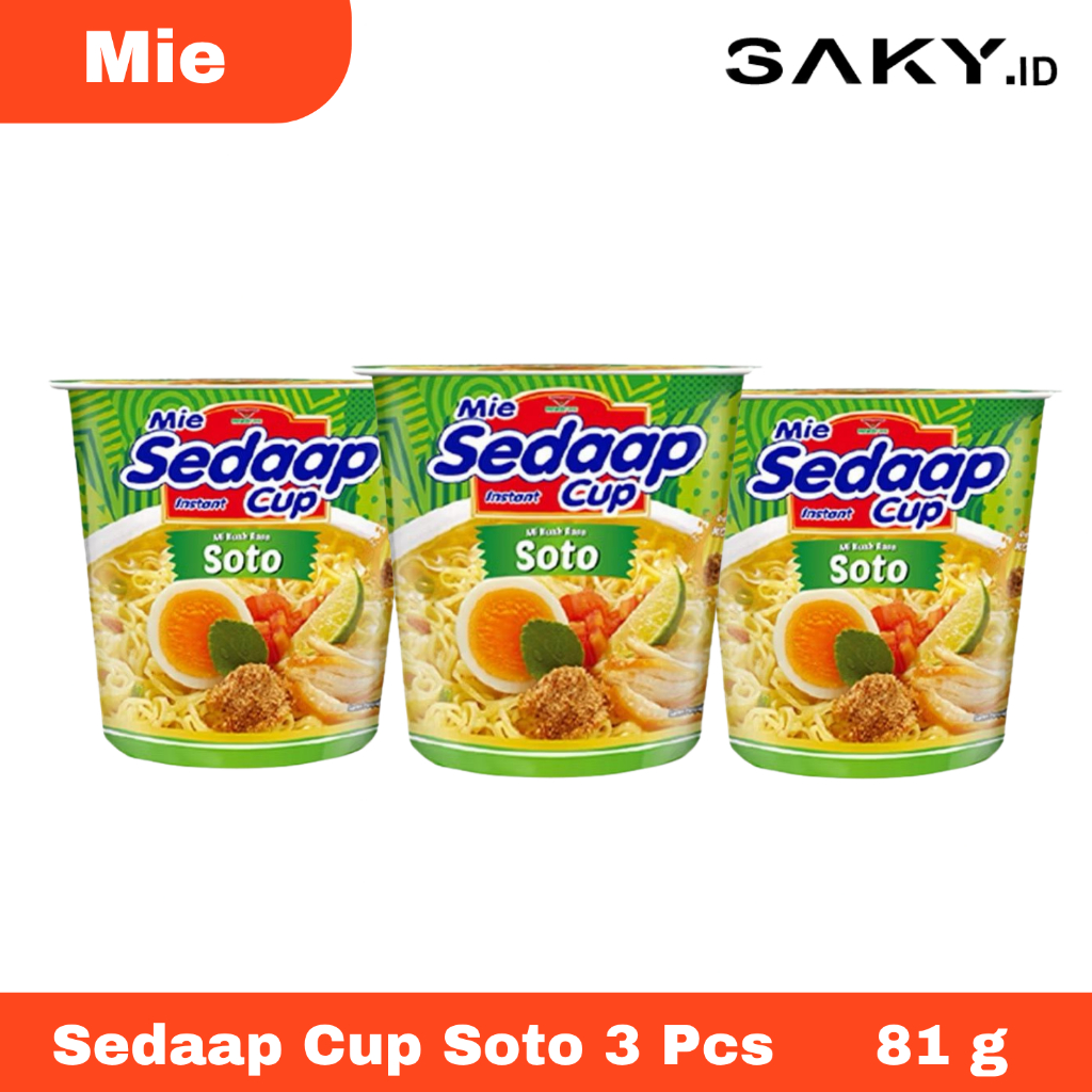 

Paket HEMAT Sedaap Mie Instan Cup Soto 3 Pcs