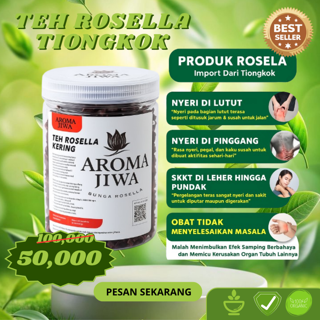 

TEH BUNGA ROSELLA KERING TIONGKOK by AROMA JIWA PREMIUM 75g BUNGA ROSELLA TEA/ROSELLA TEH