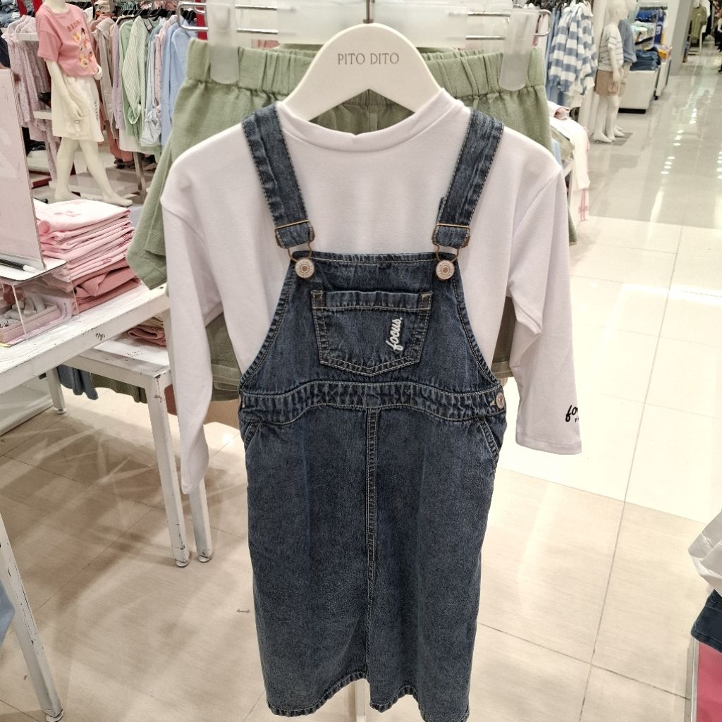Pito Dito Baju Setelan Jeans One set Original Anak Perempuan