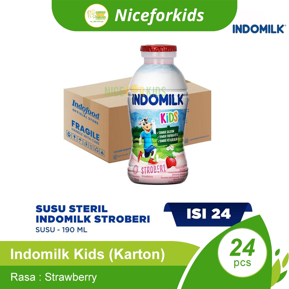

Indomilk Kids Bottle Karton 190 ml Isi 24pcs / Susu Siap Minum