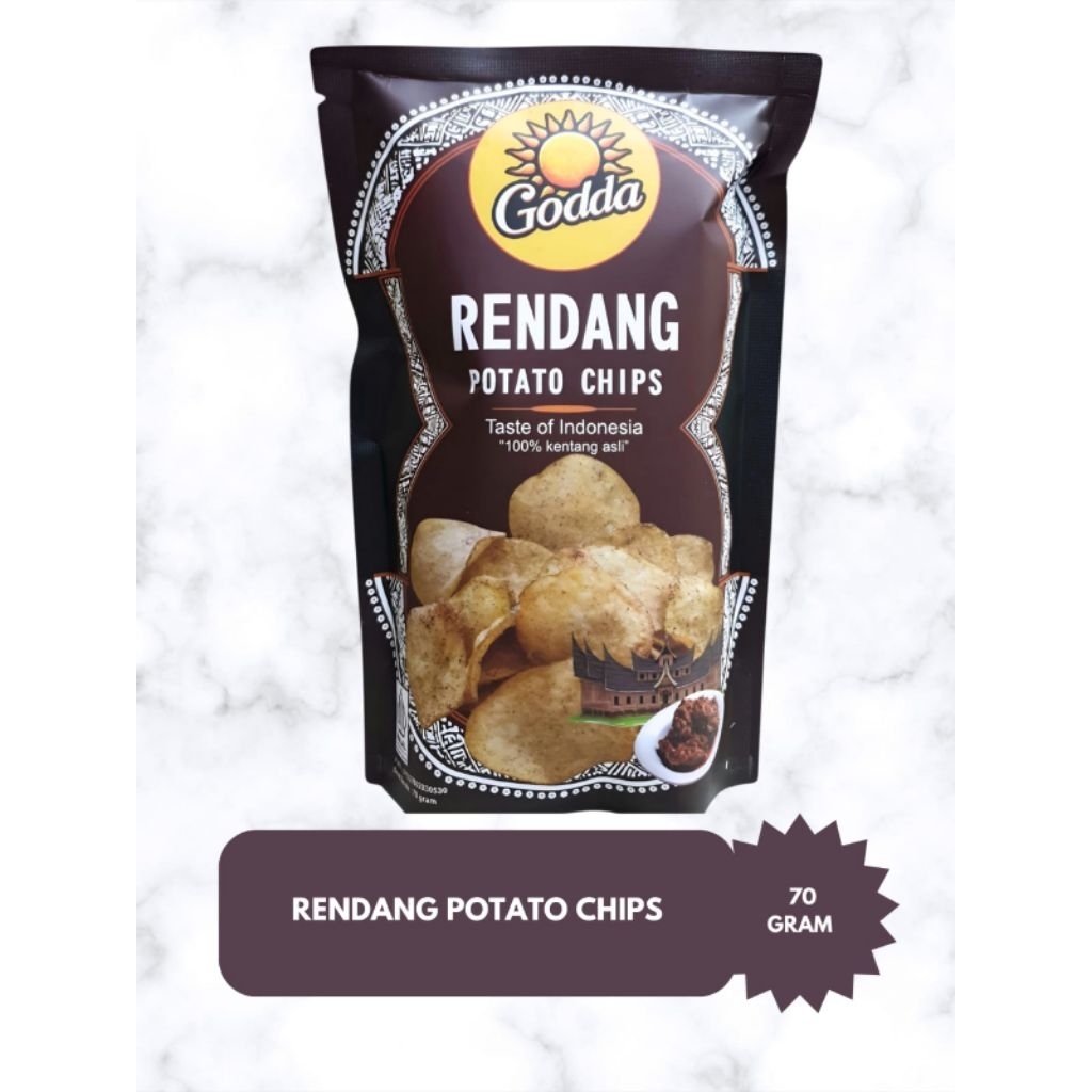 

Godda Rendang Potato Chips 75gr – Keripik Kentang Rasa Rendang Asli Indonesia