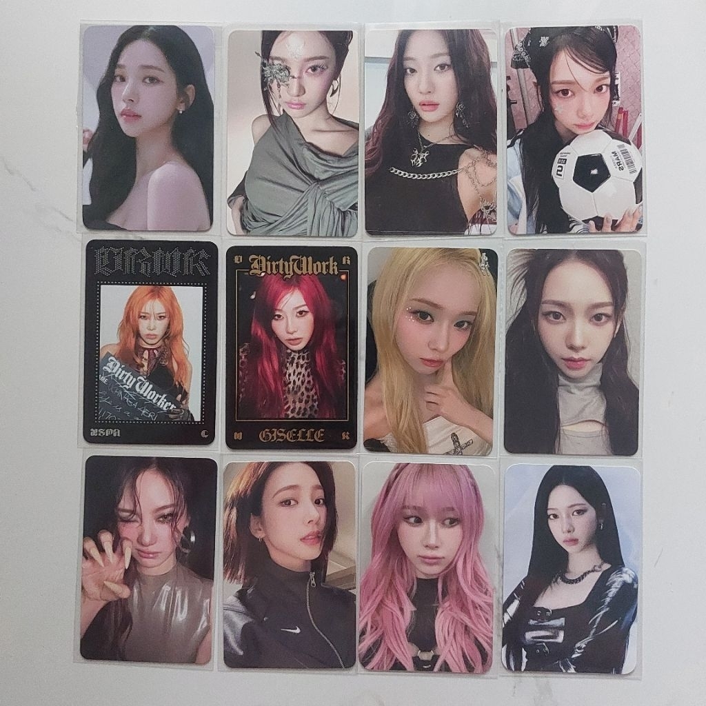 OFFICIAL PHOTOCARD AESPA KARINA WINTER NINGNING GISELLE MD DIRTY WORK MIRROR KEYRING GISELLE PINK HA