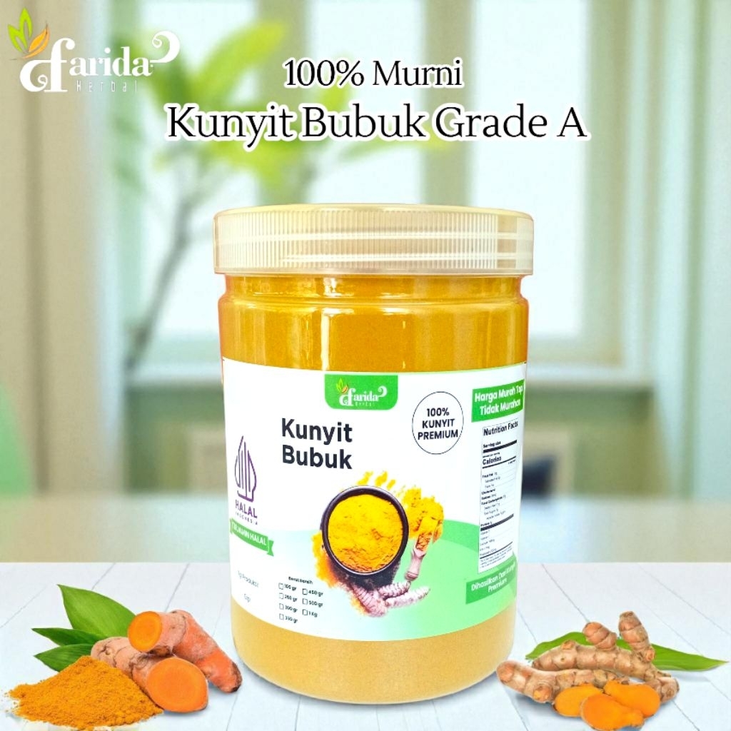 

Kunyit Bubuk Murni 500gram Kemasan Toples Jar/Asli Murni Kunyit Bubuk 500gram.