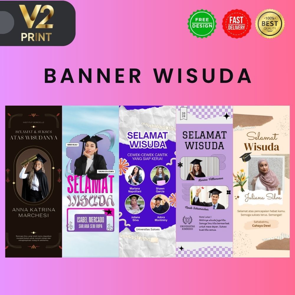 CETAK BANNER SPANDUK WISUDA GRADUATION ULANG TAHUN SEREMONI ULANG TAHUN ANNIVERSARY UCAPAN SPESIAL