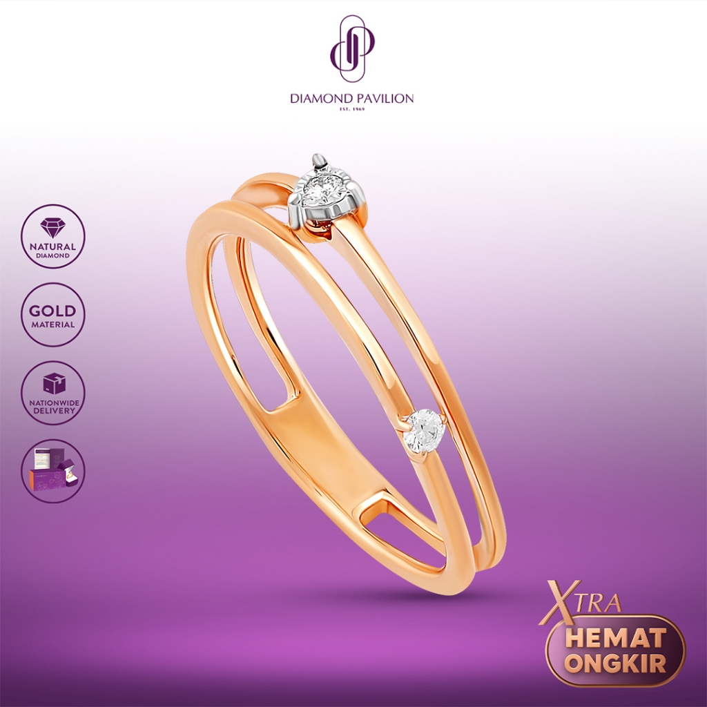 Diamond Pavilion Cincin Emas Batu Berlian Edelweiss Ring