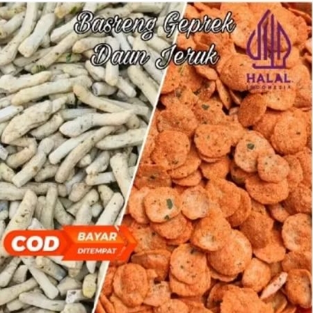 

Basreng geprek pedas daun jeruk camilan renyah gurih 250gr 500gr