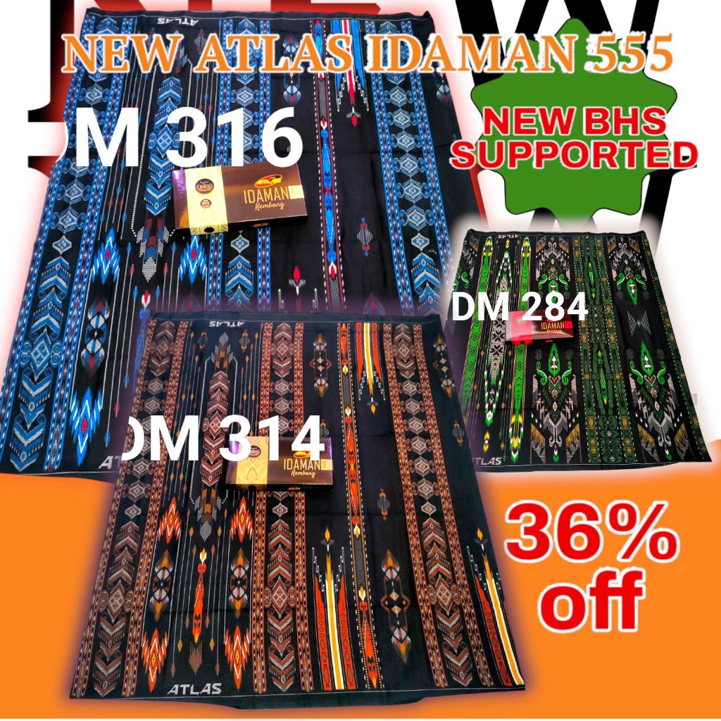 Sarung Atlas Original, Sarung Atlas Idaman Harmoni Motif BHS