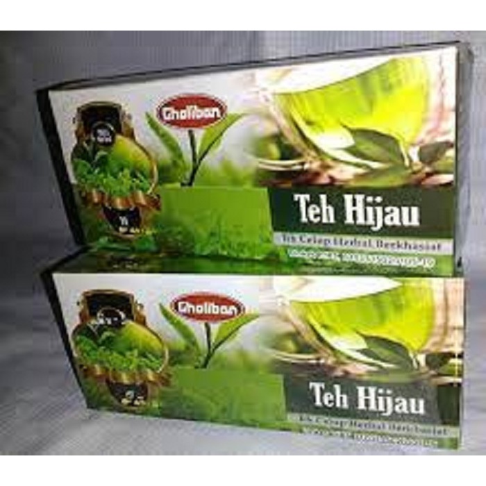 

Teh celup hijau gholiban gren tea isi per pack 20 kantung celup