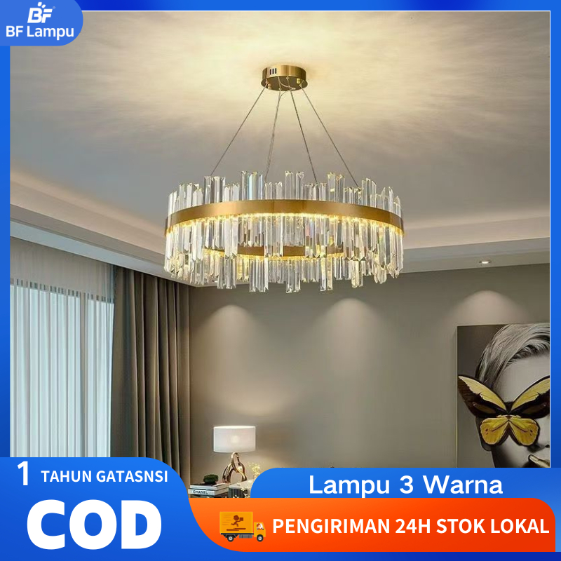 Lampu Terowongan Triwarna Nordic untuk Ruang Tamu Lampu Pendant Plafon Lampu Gantung Penerangan Maka