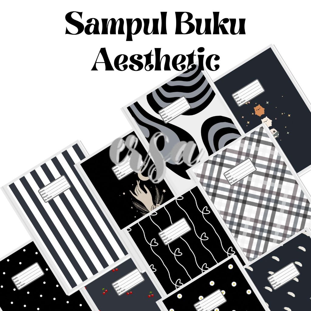 

5 LEMBAR SAMPUL BUKU TULIS AESTHETIC HITAM RANDOM UKURAN BUKU SIDU DAN BIGBOSS