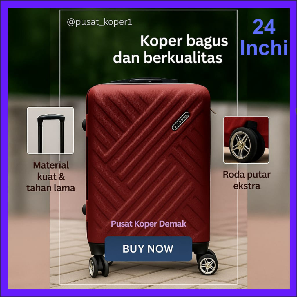 Koper JATENG Tas Travel Polo Koper Wanita Bagasi Size 24 / 20 Inchi model sekarang termurah dan terl
