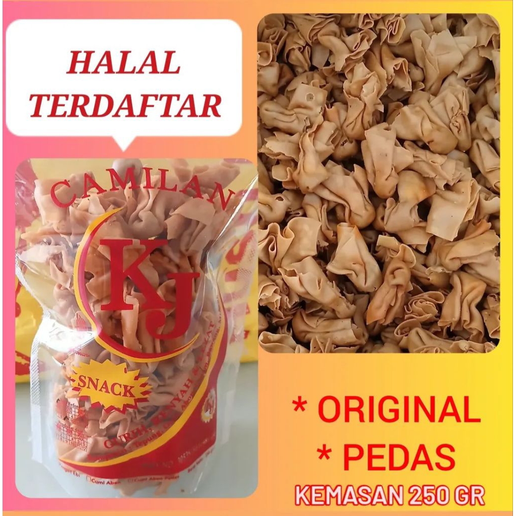 

Camilan Snack Pangsit Ori Pedas Isi Abon Sapi Kemasan 250gr
