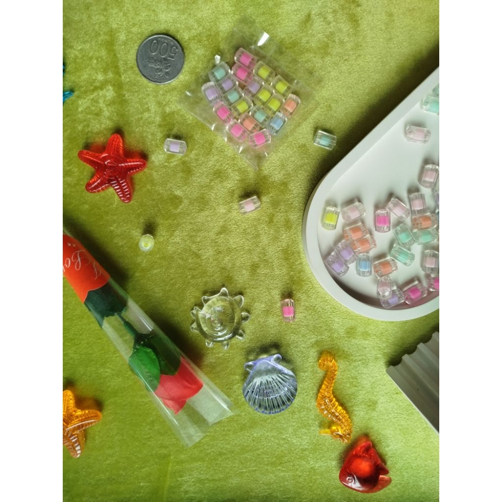 10 gr Manik Murah Tabung Isi / Manik Tabung / Mute Tabung Bening Isi