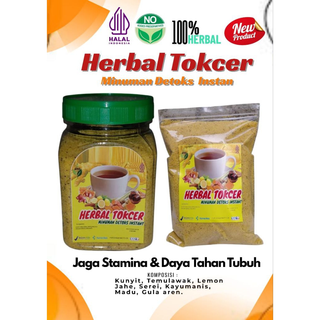 

herbal tokcer, minuman serbuk instan temulawak kunyit jahe lemon.250 gram
