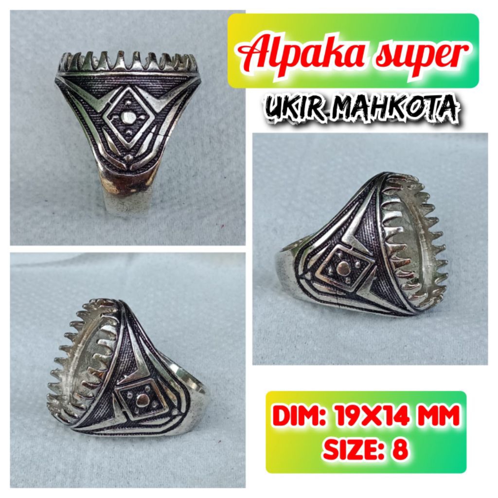 emban batu akik dan permata alpaka super ukir mahkota.37