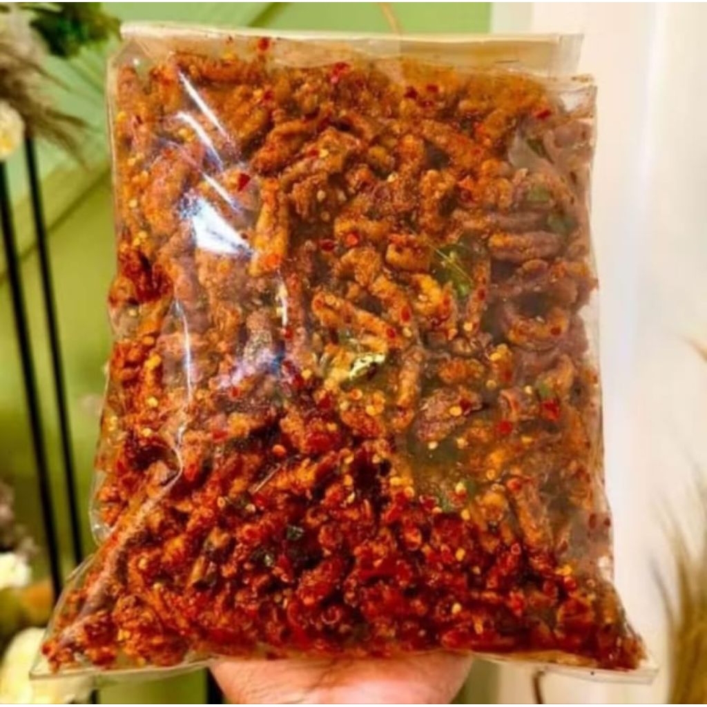 

usus Krispi bos keriruk / kripik usus 500gram usus crispy bumbu pedas daun jeruk