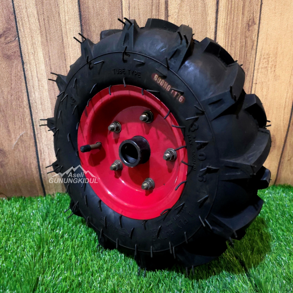 Set Roda Karet Rubber Tire Ring 6 Inch Traktor Quick Cultivator Cakar Baja Mini (Ban Luar, Ban Dalam