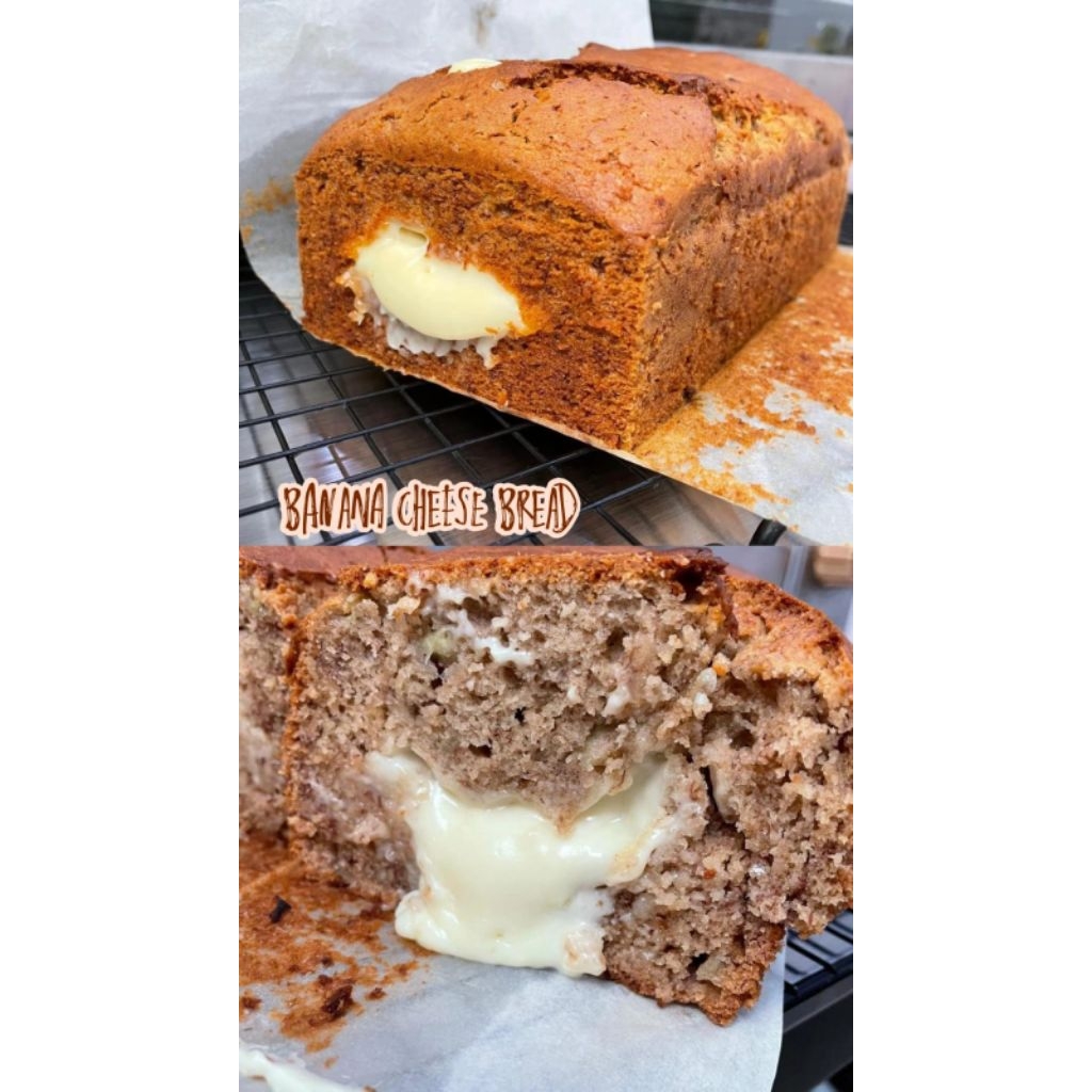 

Banana Cheese Bread / Bolu Pisang Keju Lumer