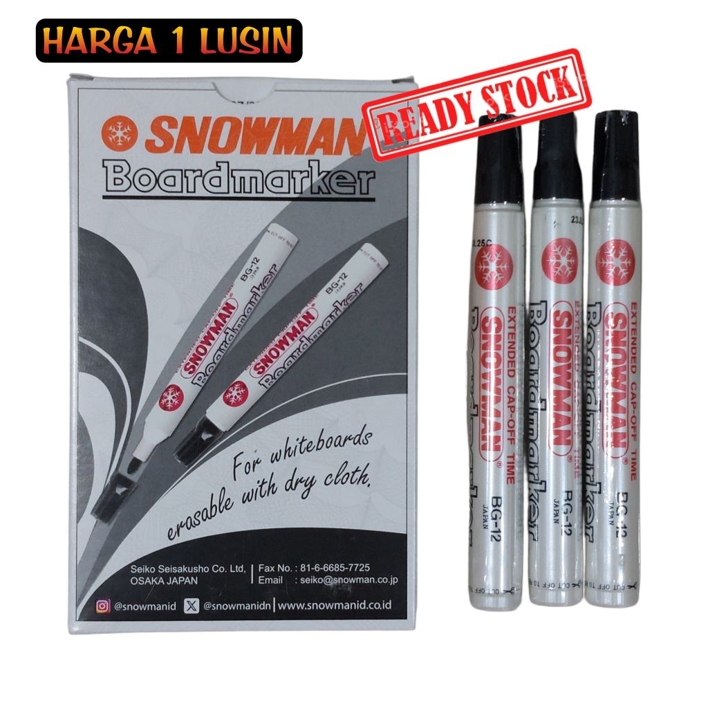 

Spidol Whiteboard Snowman 1 Box - Spidol Papan Tulis