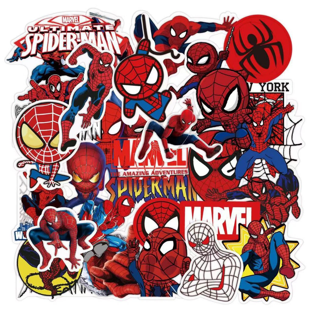 

[50 Pcs] DECO STICKER | STICKER DIY | JURNAL AESTHETIC [DS99]Spider-Man untuk buku catatan, botol air, koper, dan ponsel. Stiker dekoratif DIY HP LAPTOP TUMBLER