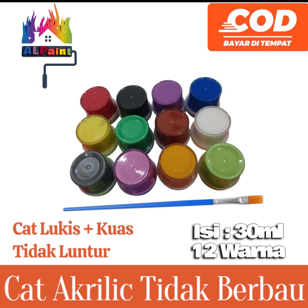 

ALPaint Cat Akrilic / Cat Lukis 12 Warna Isi 30ml