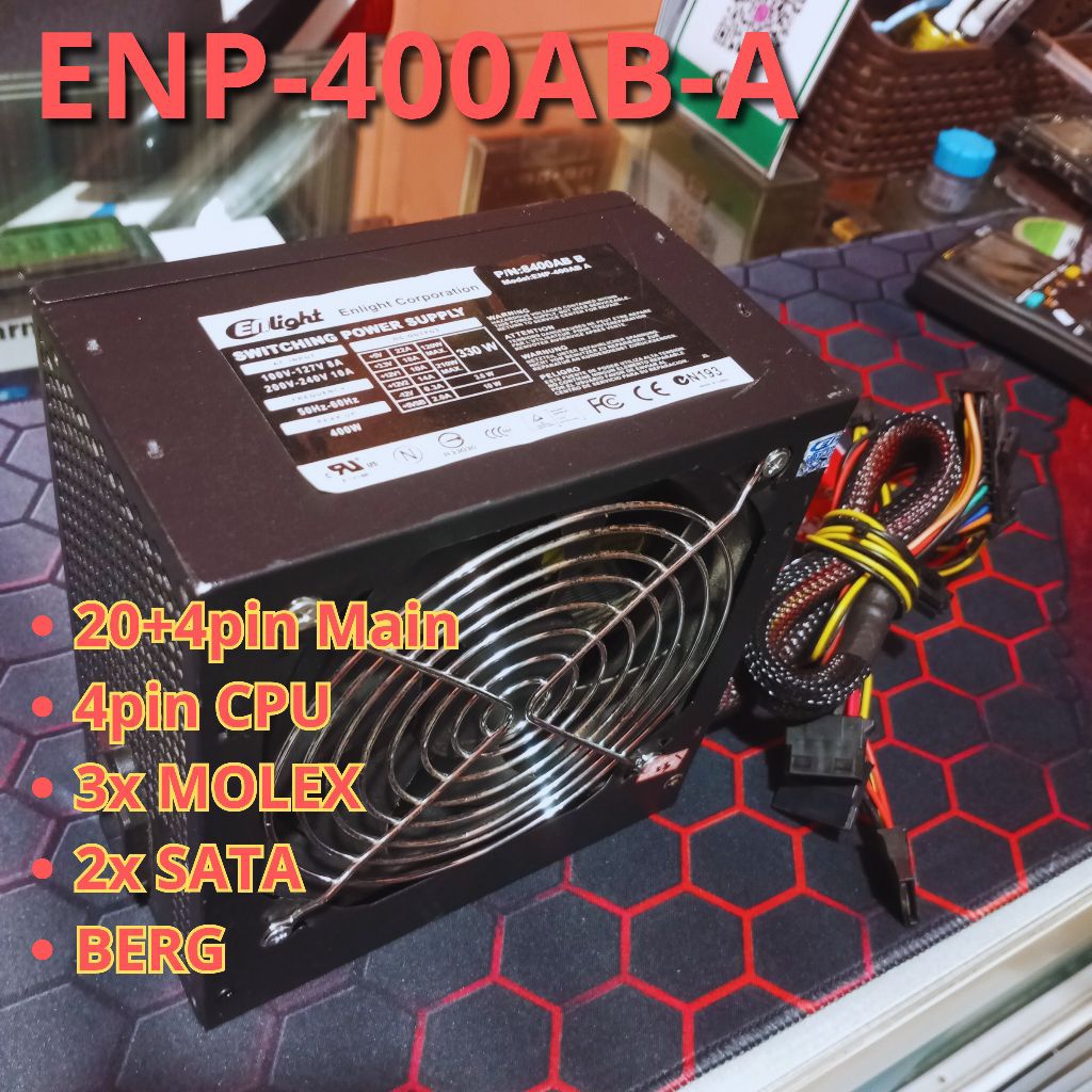 enlight 450W 420w 400w enp 420ba 400sh 6pin 80 plus 80+ power supply pure