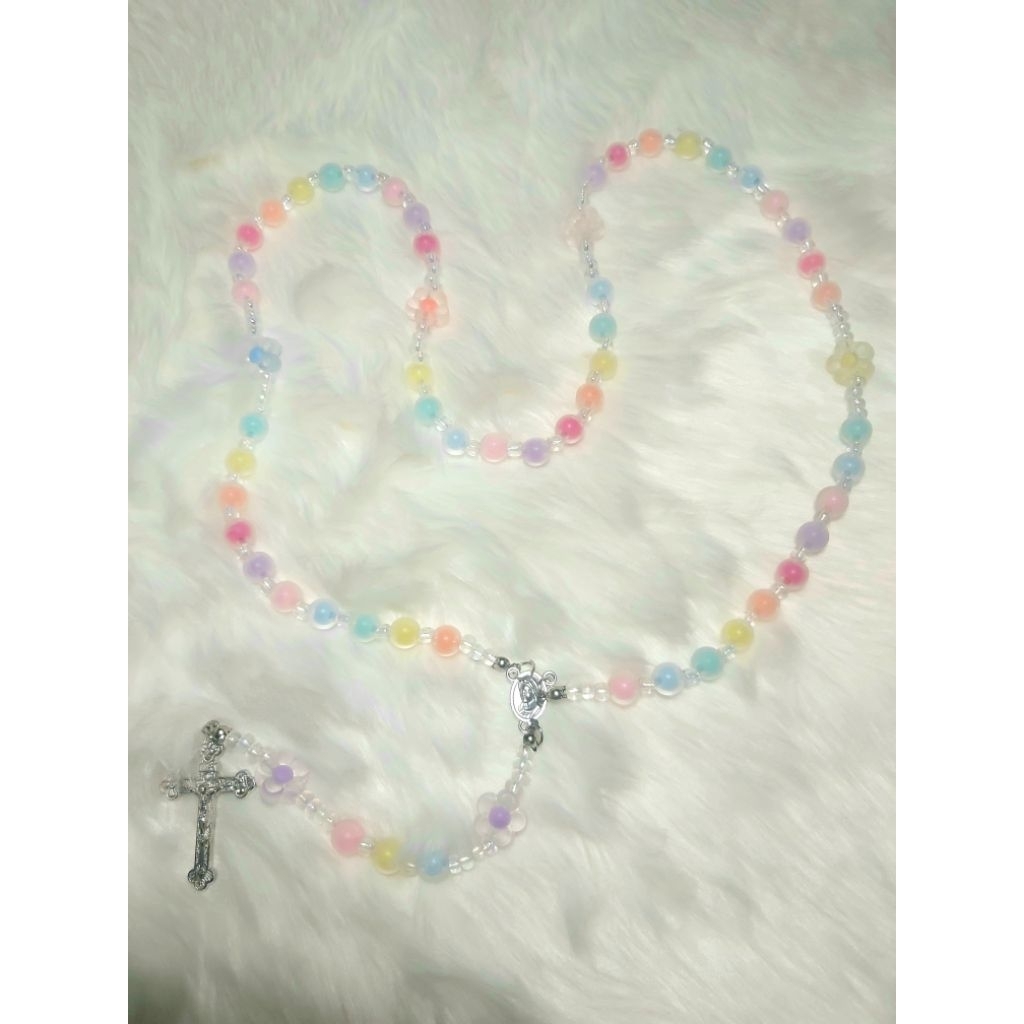 Rosario Katolik / Rosario anak manik manik doff bisa dikalungkan