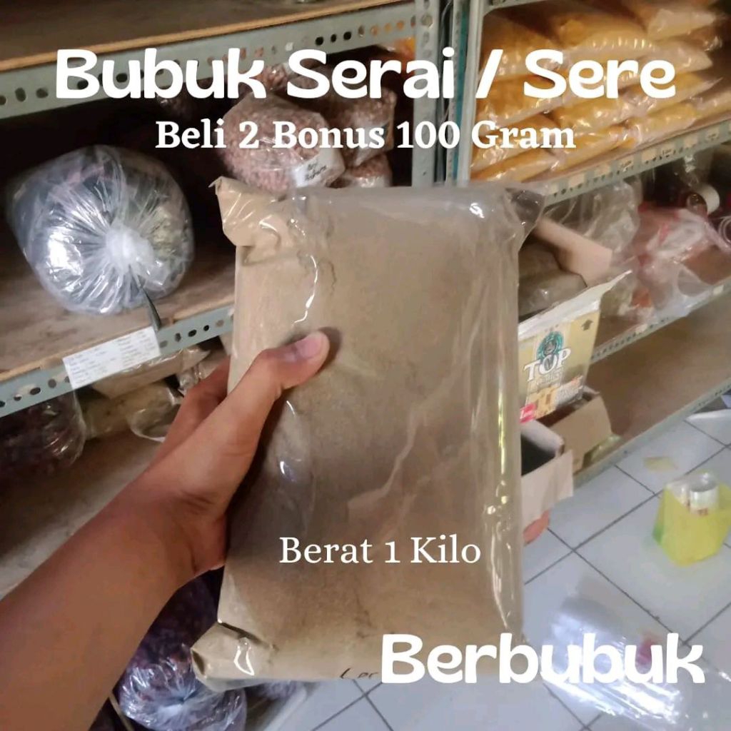 

Bubuk Serbuk Serai Sere Sereh 1kg 1000 Gram Asli Tanpa Campuran Apapun