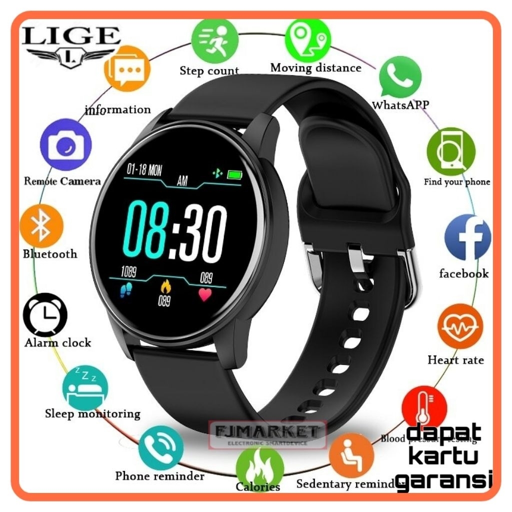 SMARTWATCH ANDROID 4G D18 JAM TANGAN PINTAR HP LAYAR BULAT BISA WHATSAPP SMS TLFN MUSIK KAMERA BLUET