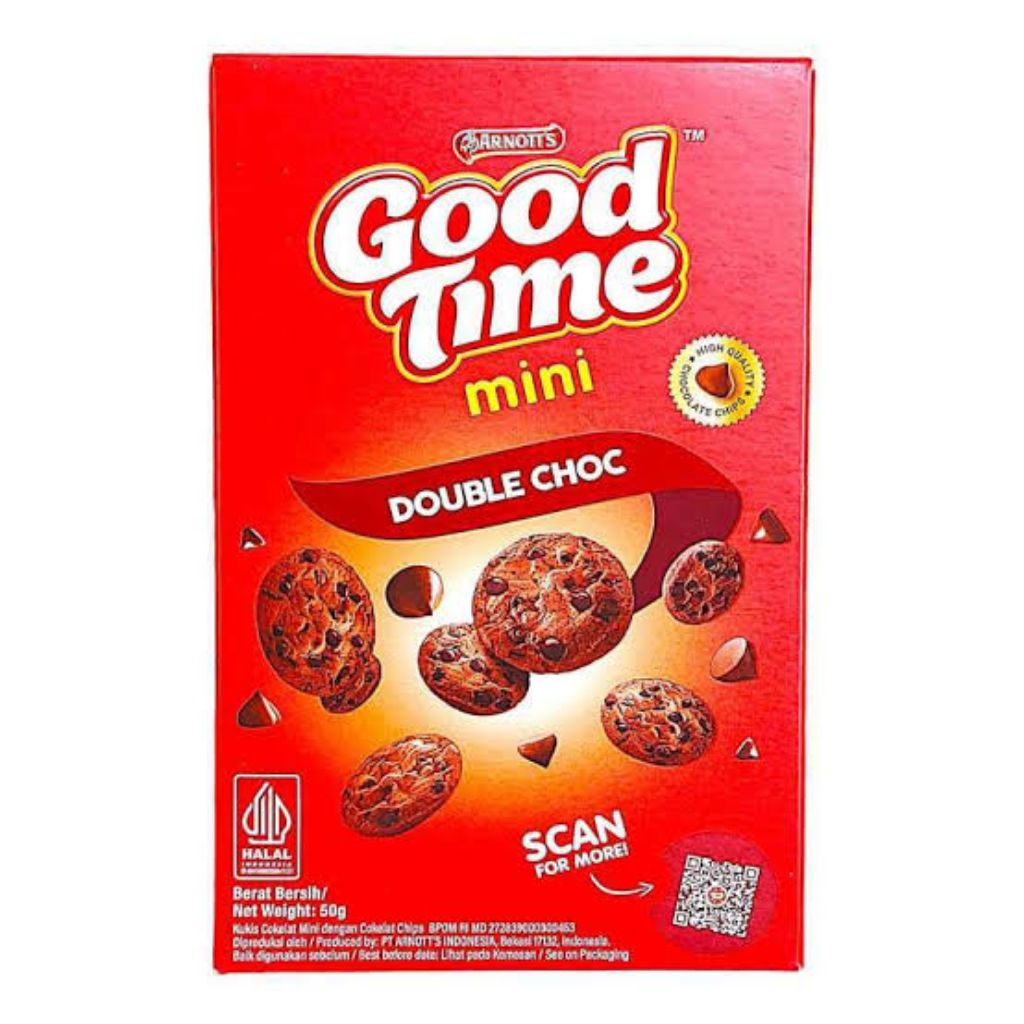 

Good Time Mini Double Choc Chocochip Cookies 50gram